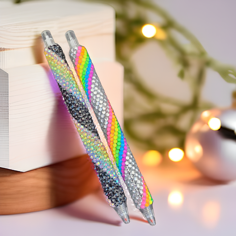 Rainbow Swirl Rhinestone Pen